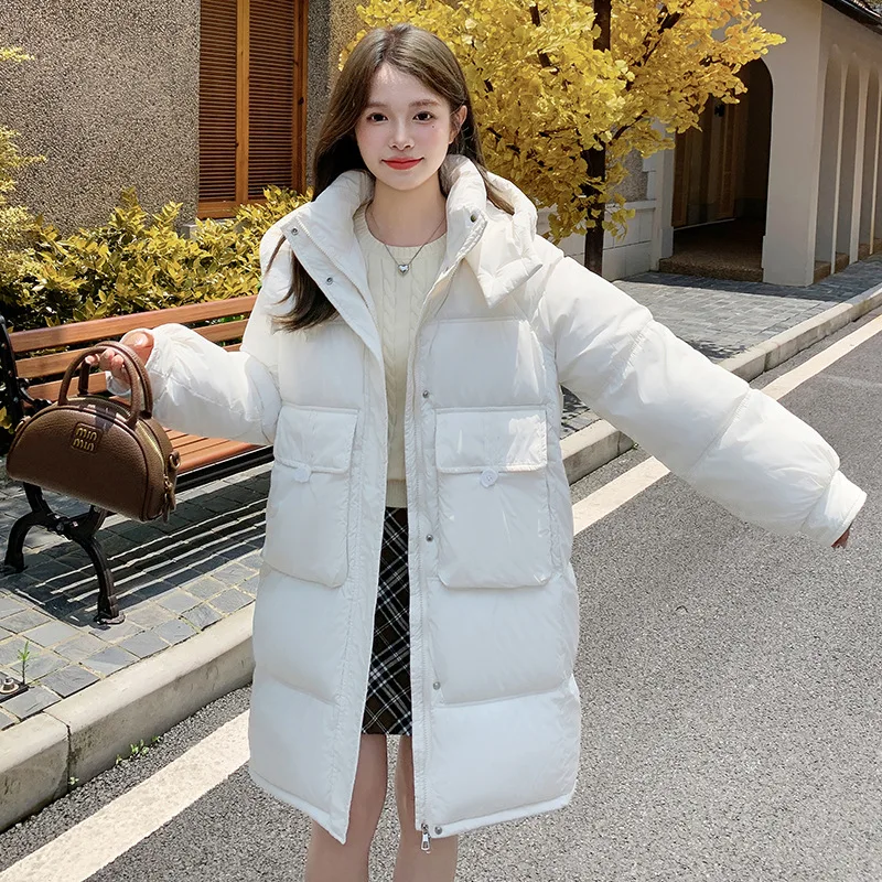 Winter New Warm Thick Parka Outwear Snowwear Jacket Loose Hooded Cotton Padded Coat Mid-long Overcoat Women Down Cotton Jacket