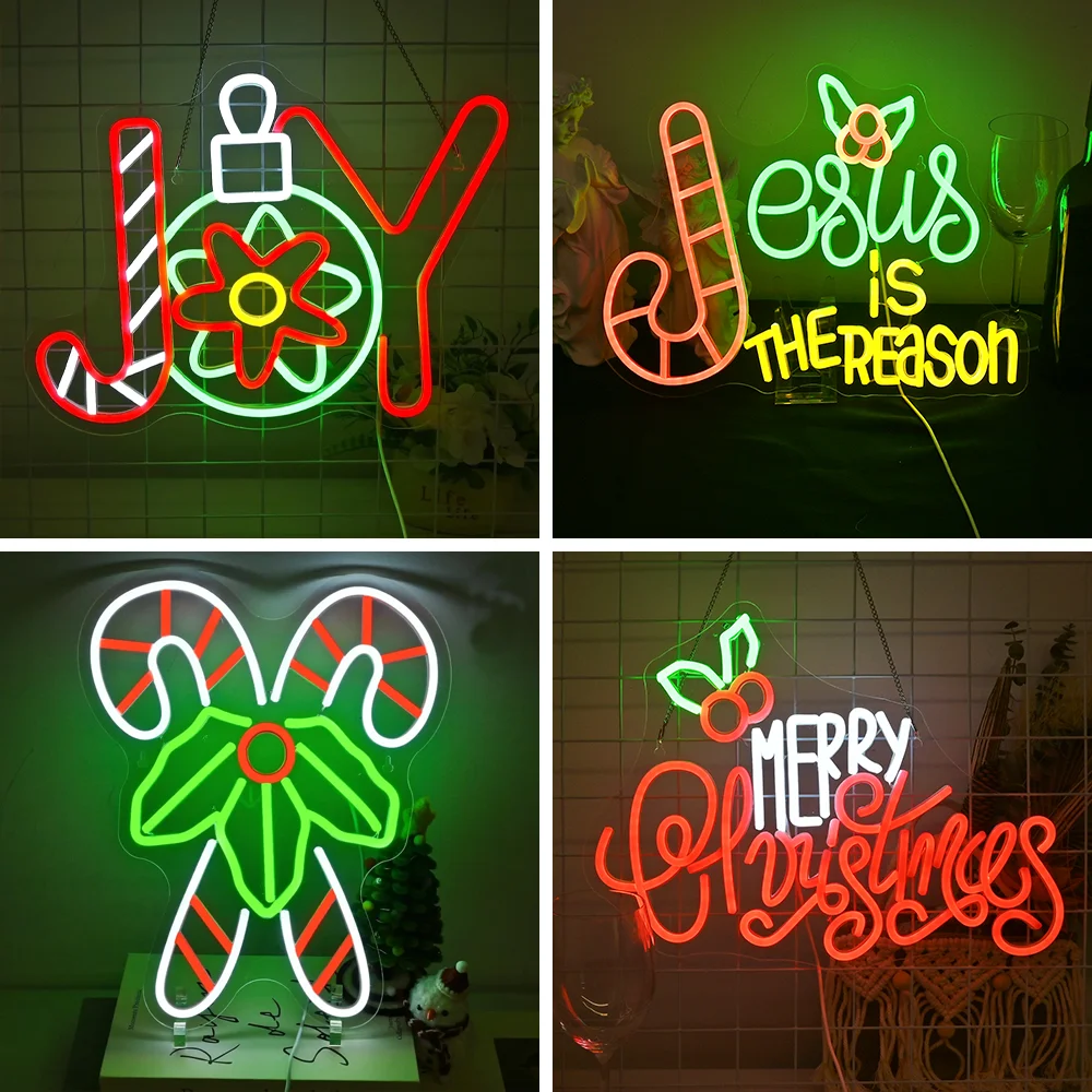 Christmas Party Neon Sign Bell Neon For Bar Living Room Home Party Dimmable Lamp USB Christmas Girl Gift Shop Window Decor