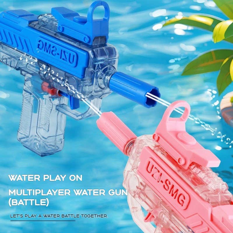 Pistola ad acqua UZI estiva Pistola non elettrica Pistola giocattolo da spiaggia ad acqua completamente automatica ad alta pressione per foto di compleanno per bambini e adulti