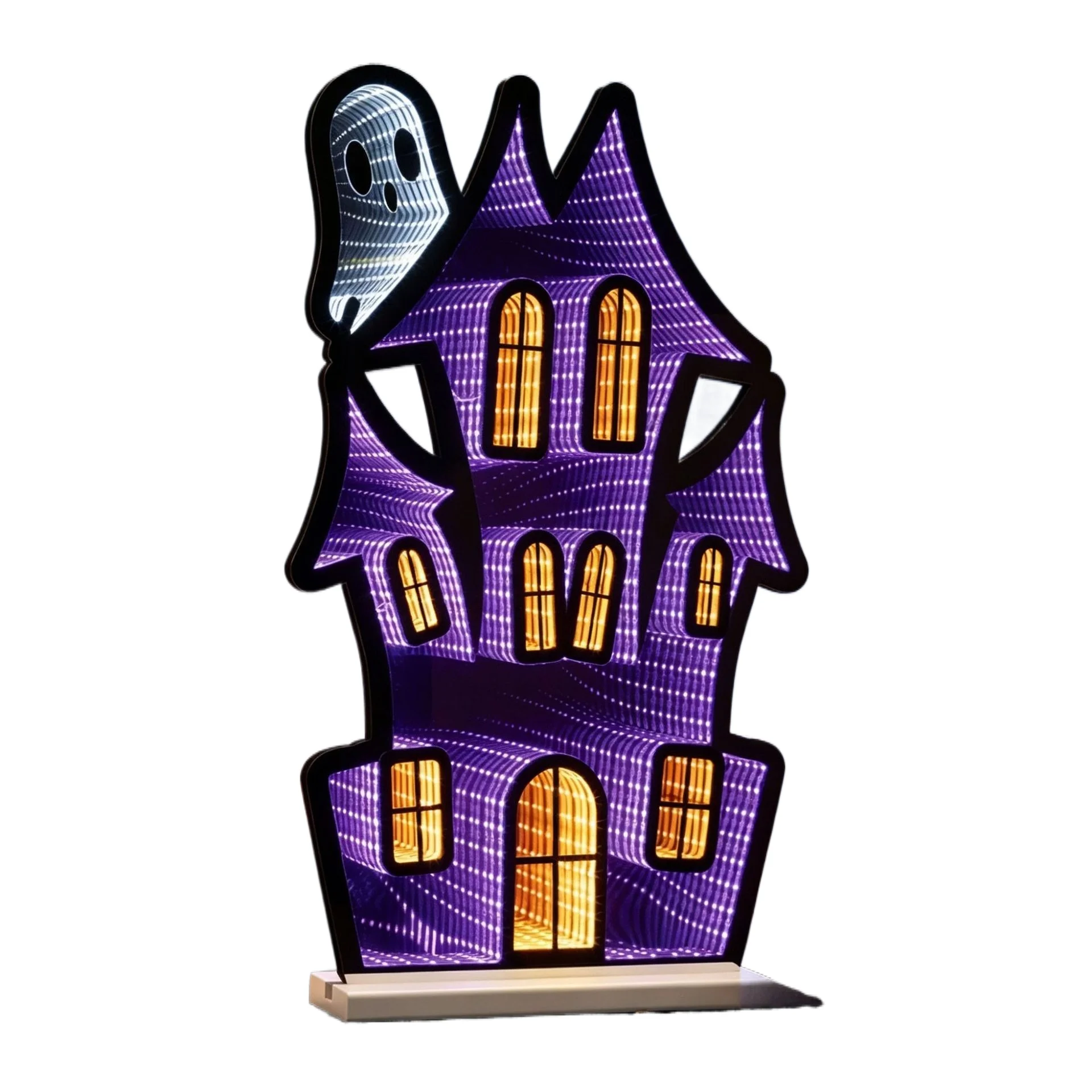 [50Pcs] Tunnel Light Abyss Mirror New Halloween Castle Ghost Ornament Creative Halloween Ornament