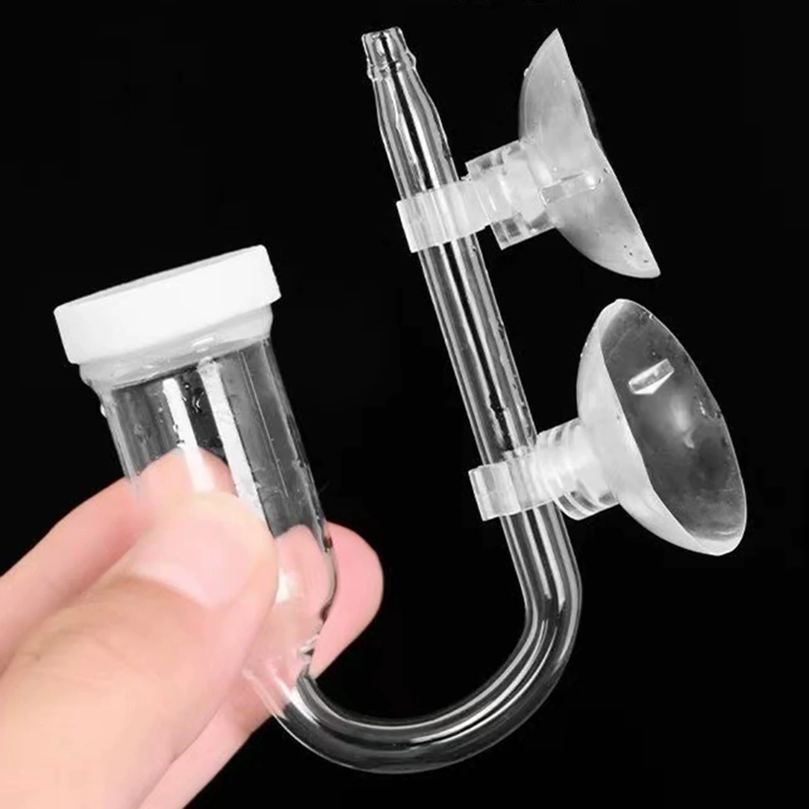 Glass Co2 Diffuser Aquarium Spiral Carbon Atomizer Diffuser with Suction Cup for Aquarium Fish Tank Accessories
