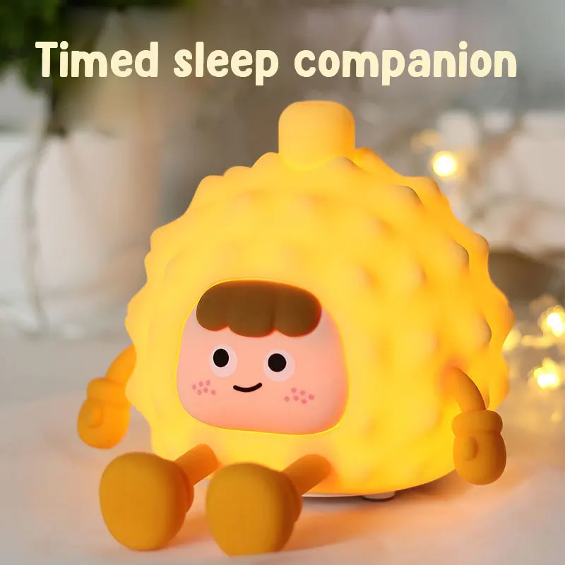 Durian Silicone Lamp Creative Living Room Night Light Pat 3-Levels Adjustable LED Lamp Desktop Decoration Cartoon Kids Gift