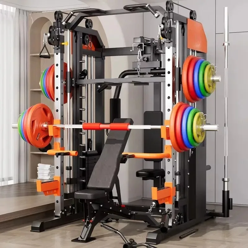 Multi-Function Smith Machine All-In-One Strength Training Adjustable Components for Home Gym Commercial Studios Fitness