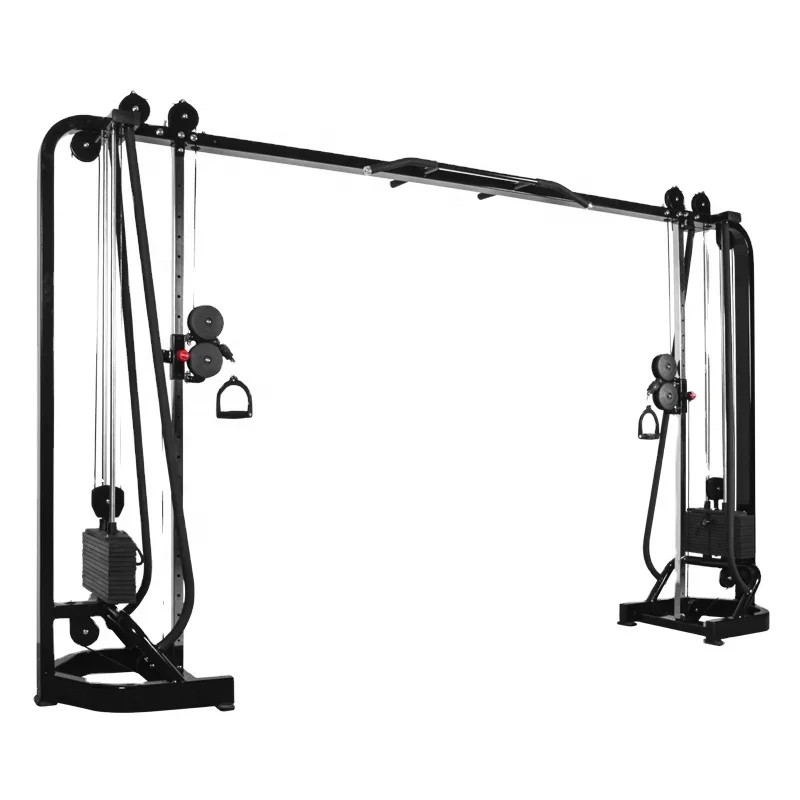 Fitness Exercise Pulley System Cable Crossover Bar Adjustable Wall Mount Lat Pull Down Machine Gym Equipment