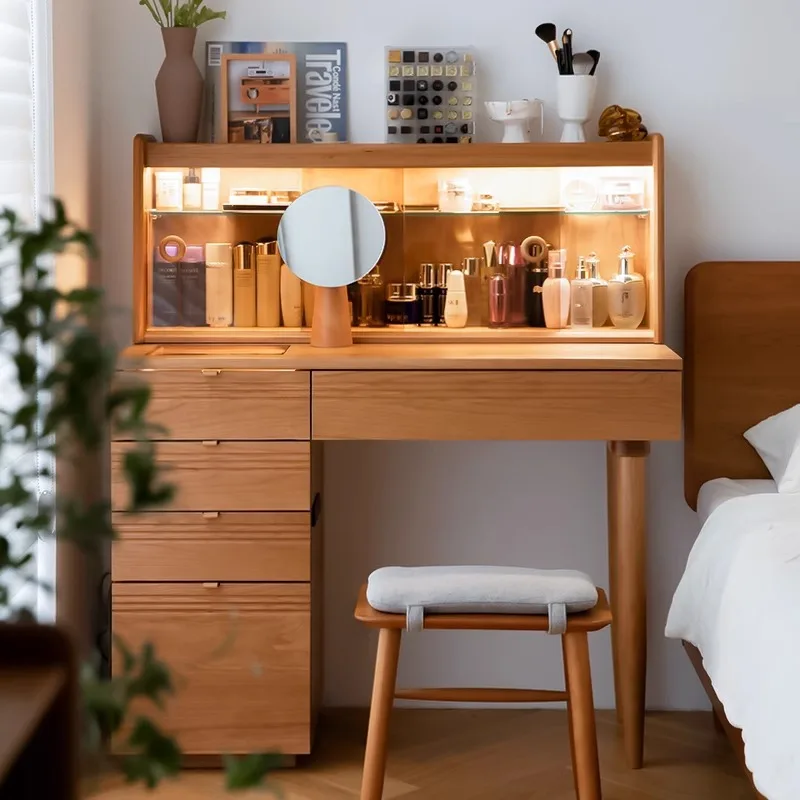 

Customizable Cherry Bedroom Log Makeup Table