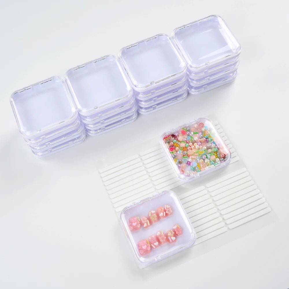 10pcs White Acrylic Makeup & Nail Art Organizer Storage Boxes Lightweight Cosmetic Case Set Perfect for DIY Jewelry& Accessories