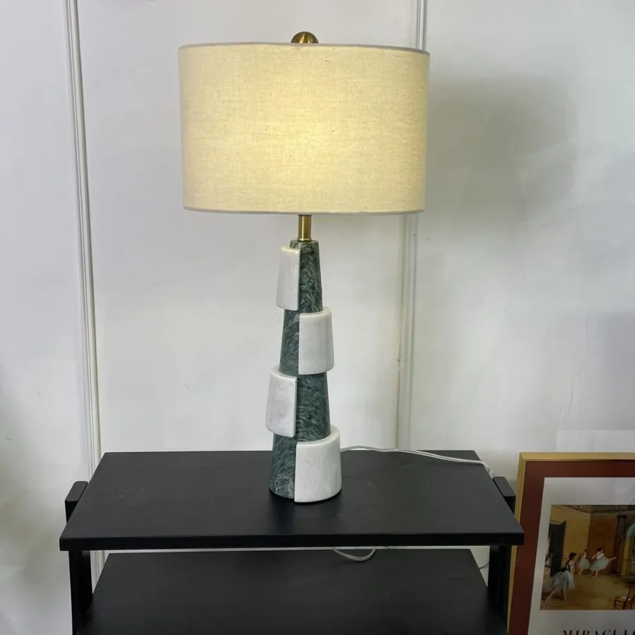 Villa living room bedroom art color matching marble table lamp