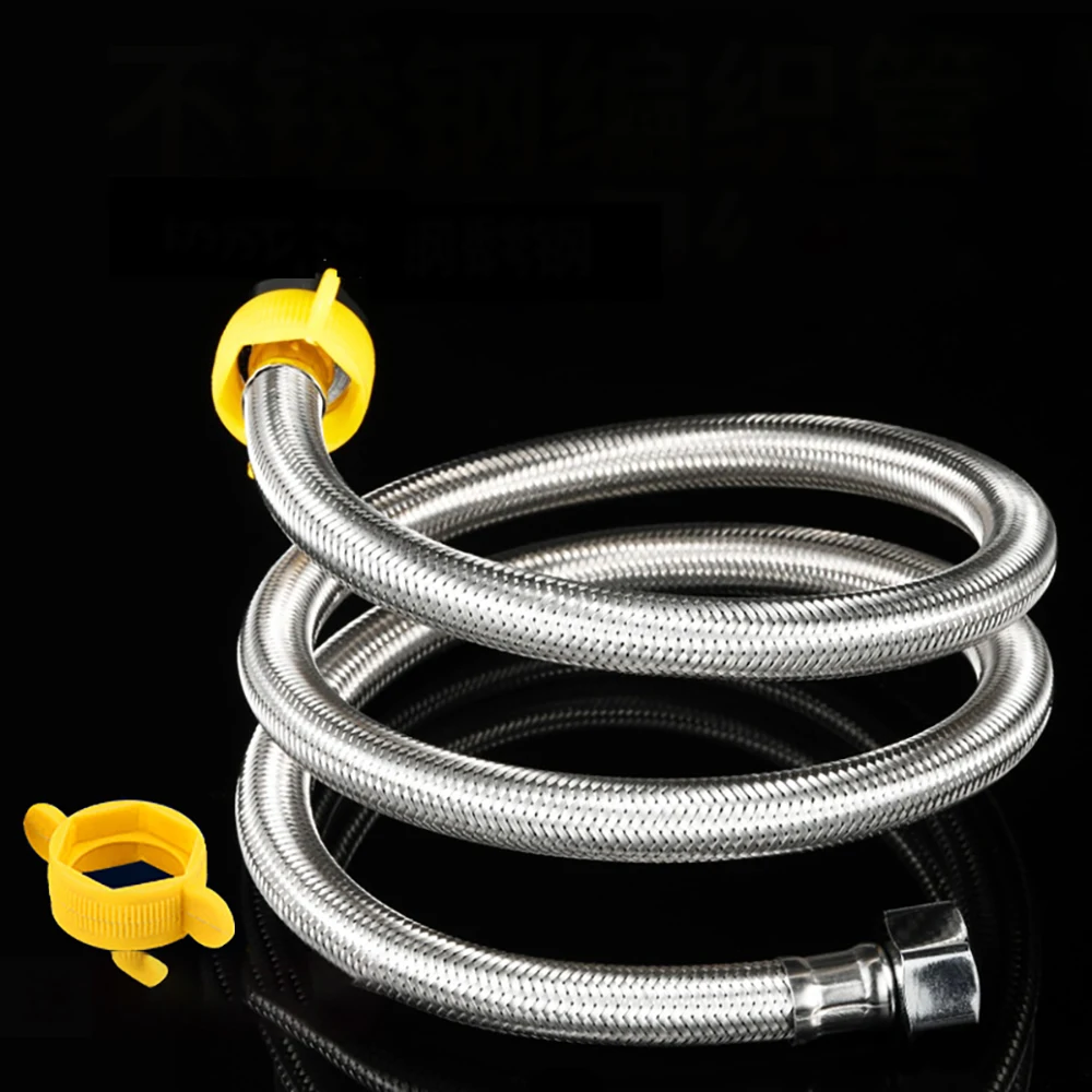 Hot and Cold Water Faucet Inlet Hose 304 Stainless Steel Faucet Braided Water Pipe  Heater Flexible Connecting Pipe