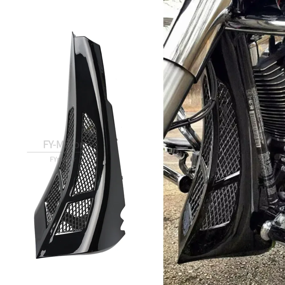 Motorcycle Front Stretched Chin Spoiler Grill Trim Cover Fit For Harley Touring Road Glide Street Glide Models 2014-up