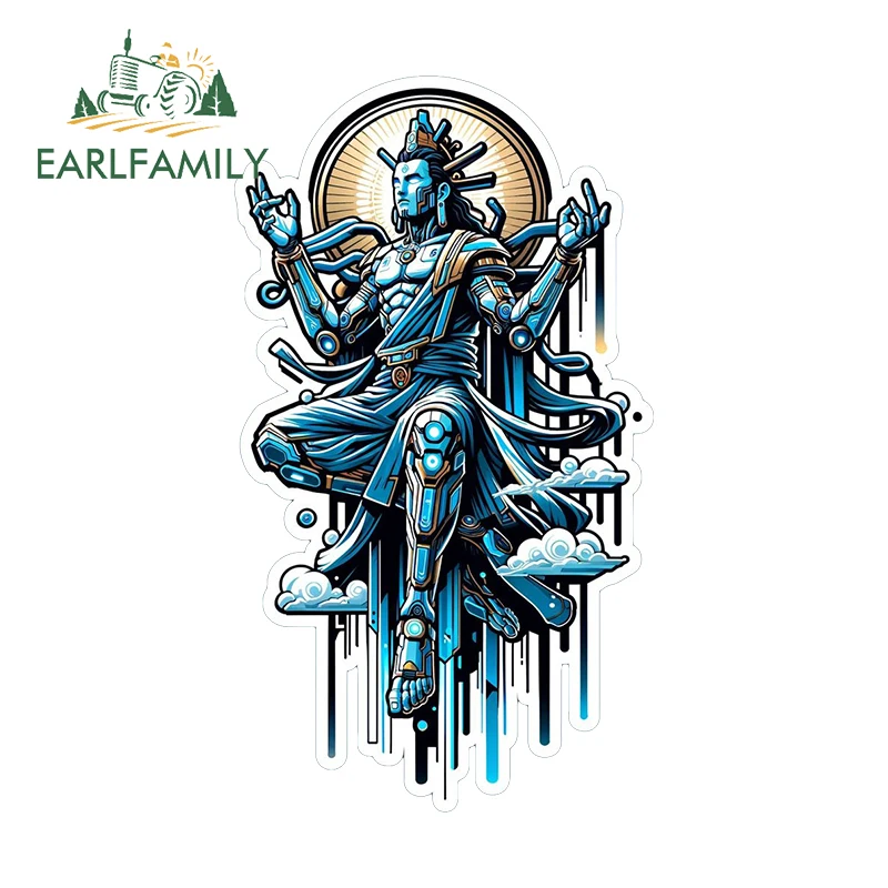 EARLFAMILY 13cm × 7.4cm Mechanical God Theme Car Stickers Personality Cool Picture Design Decals Creative Campervan Decor