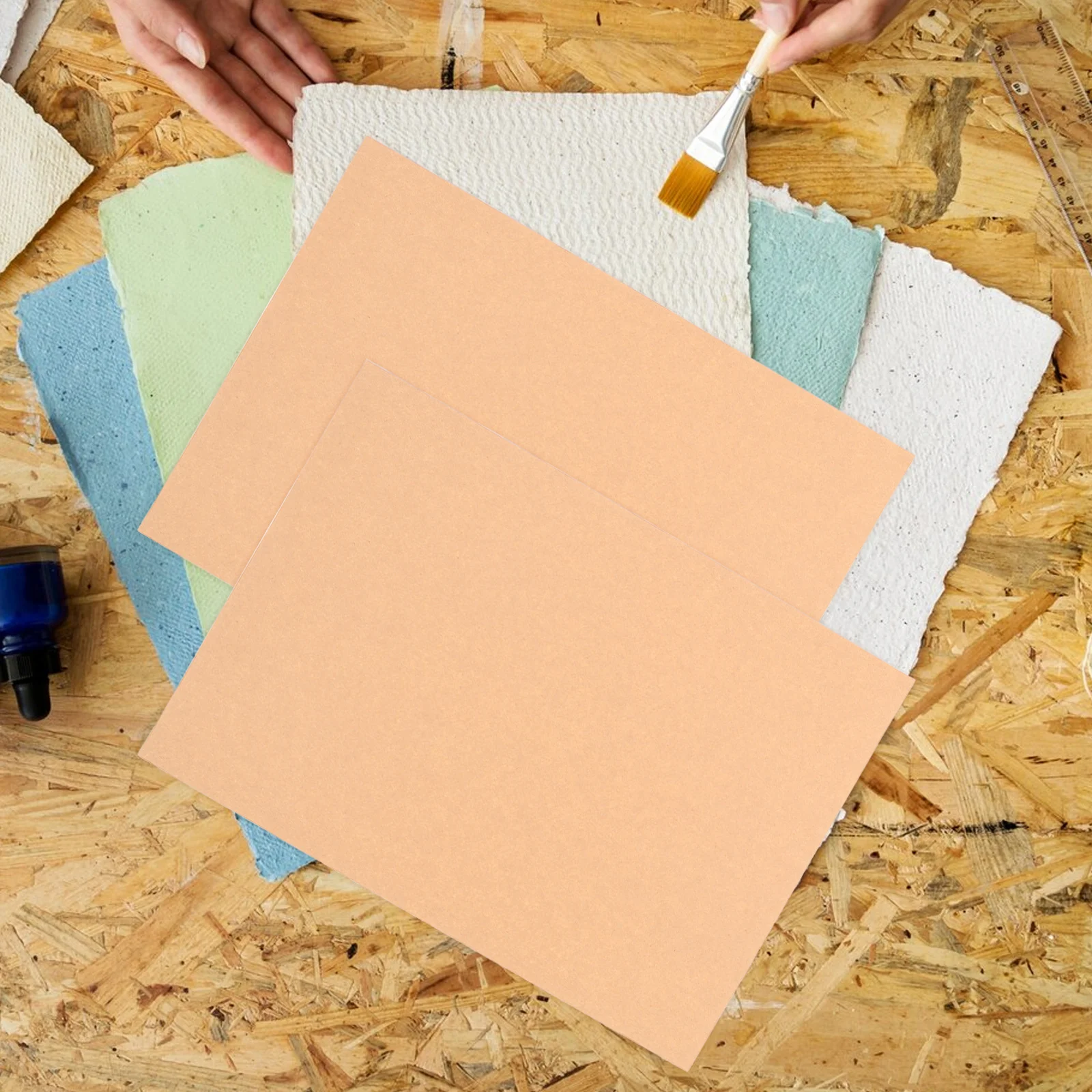 100 Sheets Kraft Paper Art DIY Card Paper Lightweight Safe for Origami Painting Handmade Crafts Cards Papers Photography Kit