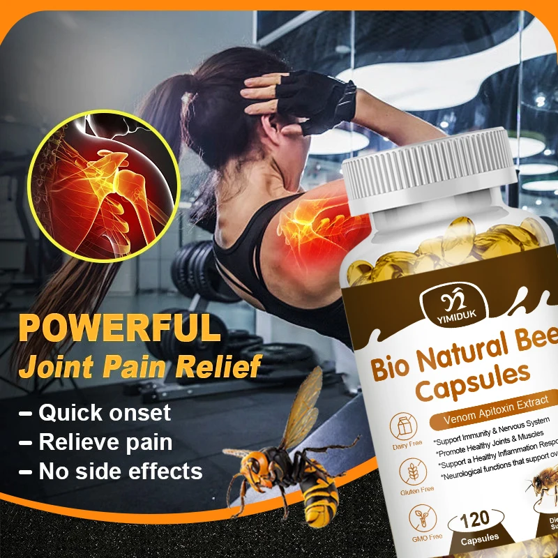 Bee Venom Powder Bone Health Capsules - Contains Glucosamine Sulfate, Joint Care, Reducing Joint Discomfort