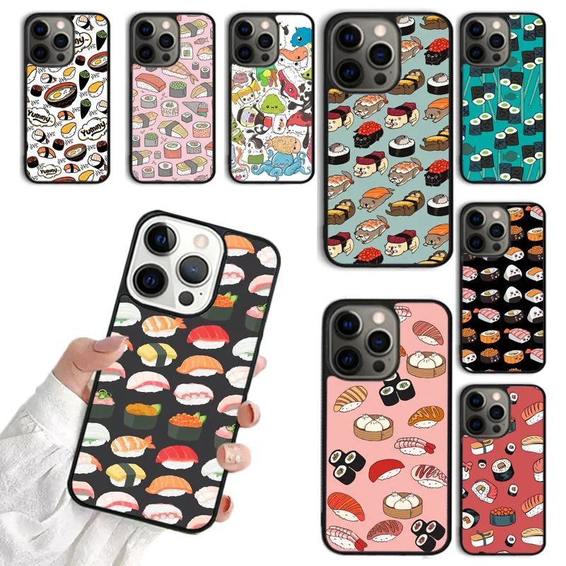 Food Sushi Phone Case For iPhone 16 15 14 plus 11 12 13 Pro  XR XS Max coque Cover Shell