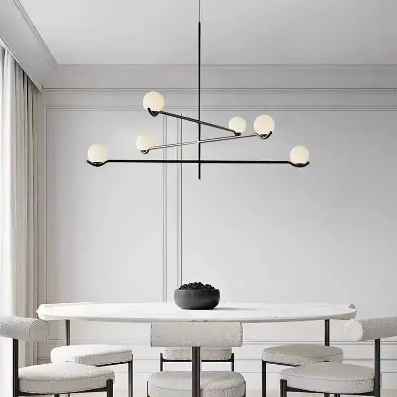 Imagem -04 - Postmodern Replica Minimalista Lustre Preto e Branco Restaurante Luzes Pingente Sala de Estar Sala de Jantar Decoração do Escritório