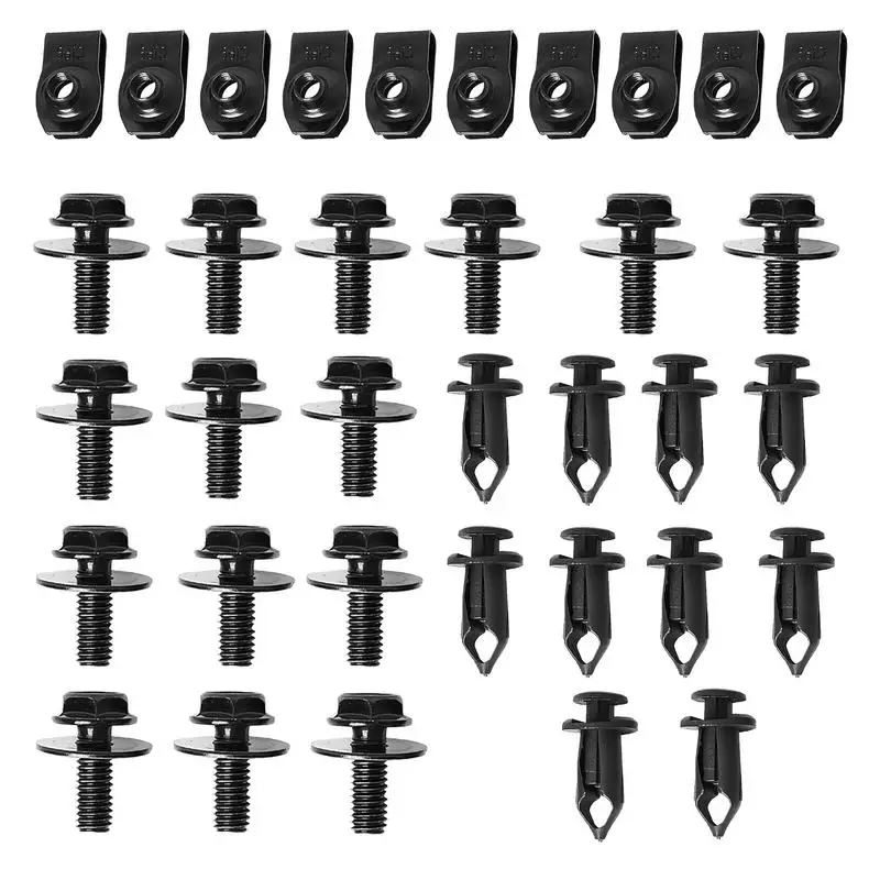 Bumper Retainer Clips Auto Bumper Extruded U-Nuts Clips Kit Automotive Hardware Bumper Clips Bumper Shield Retainer For Most