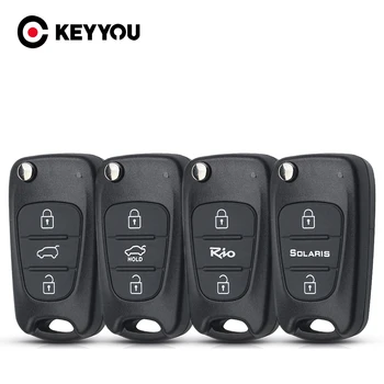 KEYYOU For Kia K2 K5 Rio 3 Ceed Sorento Sportage 3 BT Flip Remote Car Key Shell Case For Hyundai Solaris Accent Avante I30 IX35