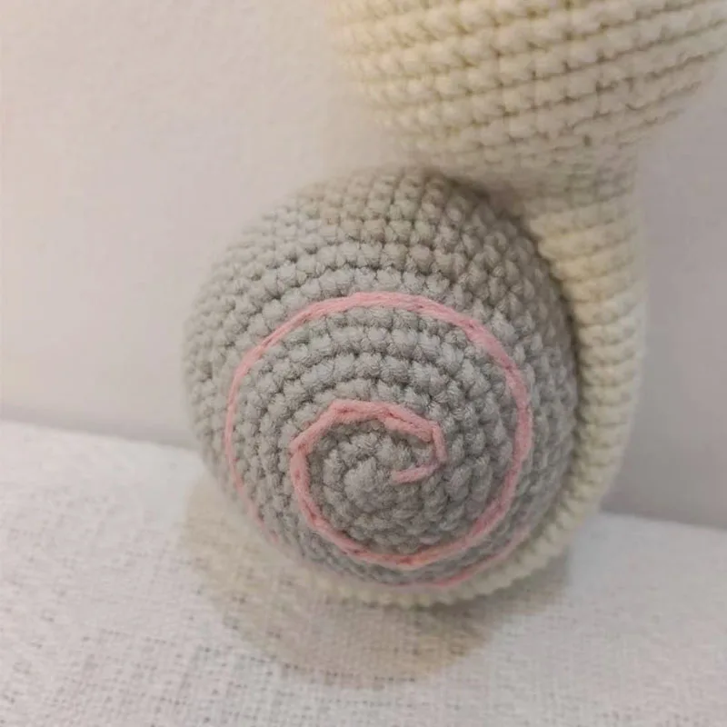 New Handmade Kawaii Snails Stuffed Toy Crochet Wool Doll Knitted Bunny Doll Soothing Baby Sleeping Toys For Kids Birthday Gift