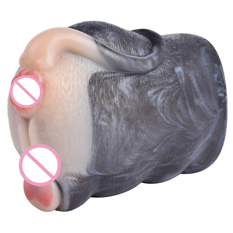 16.5*9.5cm 2in1 Simulate Rat Vagina & Anal Holes Pocket Pussy Male Masturbator Adult Sex Toys for Men Penis Penetration Massager