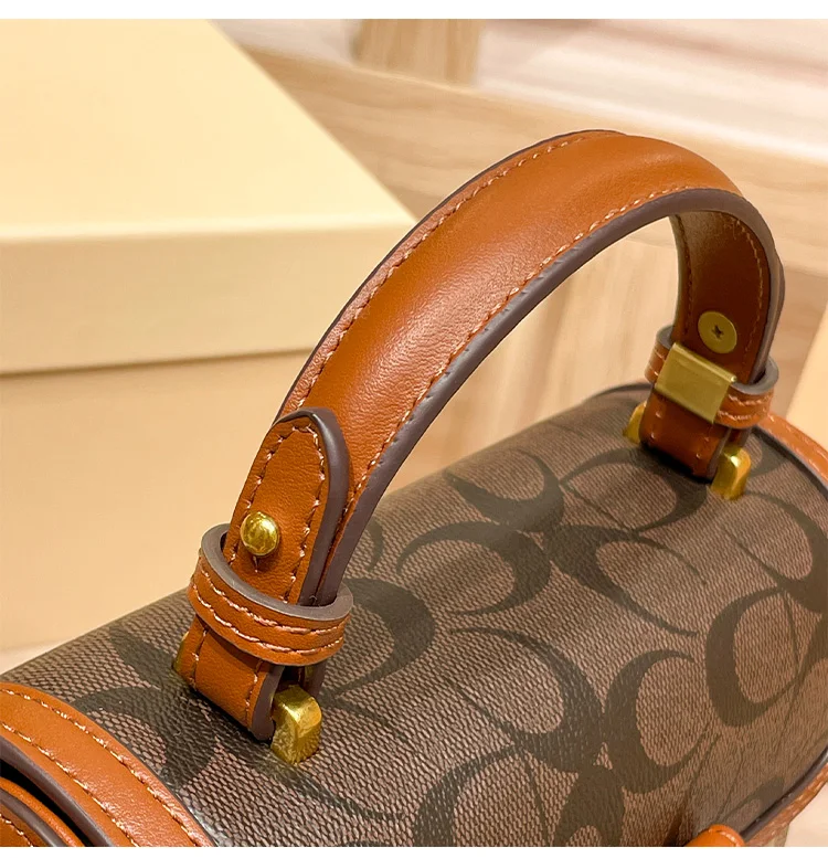 Neue minimalistische und modische kleine Handtasche, Damenhandtasche in Kontrastfarben, hochwertige Umhängetasche, tragbare Box-Tasche – Detail 11