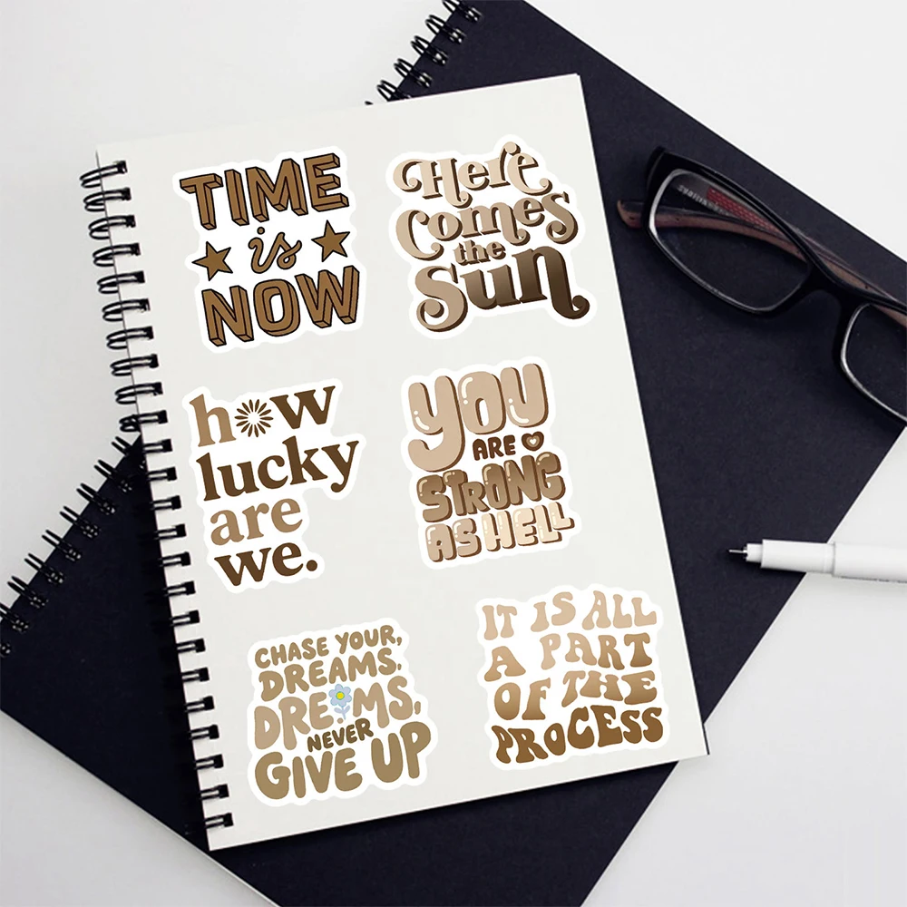 10/30/50 個漫画ボヘミアンスタイルフレーズステッカー自由奔放に生きる心に強く訴える引用デカール水ボトルノートブック電話ステッカー梱包