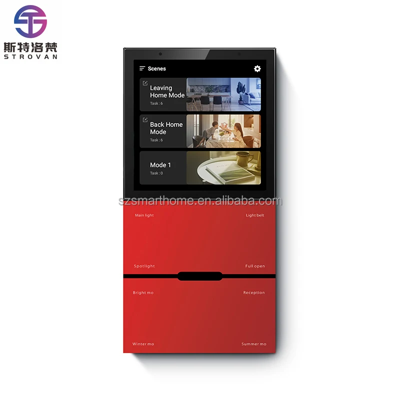 

ZXHK 4Inch PC Material Smart Switch Wall Amplifier Multi Function Control Panel WiFi Zigbee UK US Plug for Hotel Scene Use