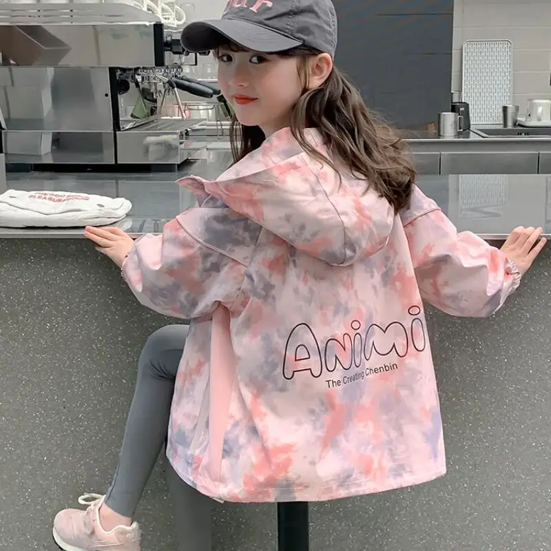 

Kawaii уличные куртки для девочек, модные студенческие весенне-осенние повседневные топы с капюшоном на молнии и длинными рукавами с героями мультфильмов, детская одежда