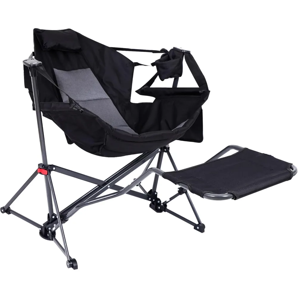 

Hammock Chair, Hammock Chair with Footrest, Swinging Chair, Rocker Camping Chair, Hammock Swinging Chair Outdoor, Lightweight &