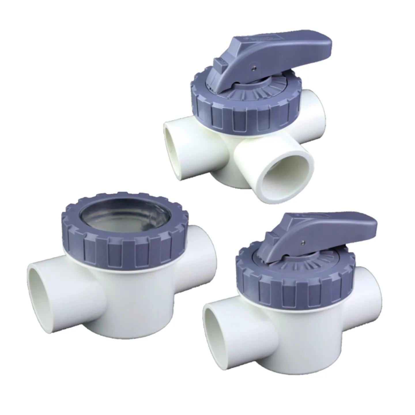 Professional 1.5 Inch 2 Inch  PVC 3-Way Diverter Valve, Pool Water Flow Splitter Valve for Plumbing and Distribution Systems