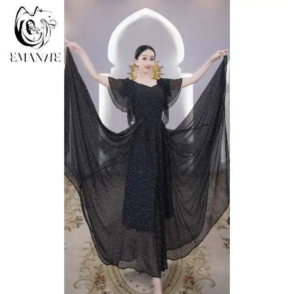 

A6138 Iman's Dance Exotic Style Dress Dancing Flared Xinjiang Dance Costume Shiny Skirt Elegant Slim Fit