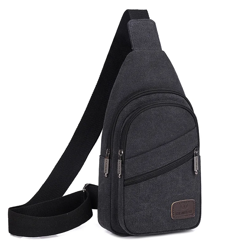 Xierya men Canvas Crossbody Bag Wear-resistant Outdoor Fashion Sports Bags for Man Black Male Casual Shoulder Bag Travel Satchel