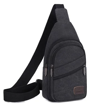 Xierya Men Canvas Crossbody Bag Wear-Resistant Outdoor Fashion Sports Bags for Men Black Male Casual Shoulder Bag – view 1