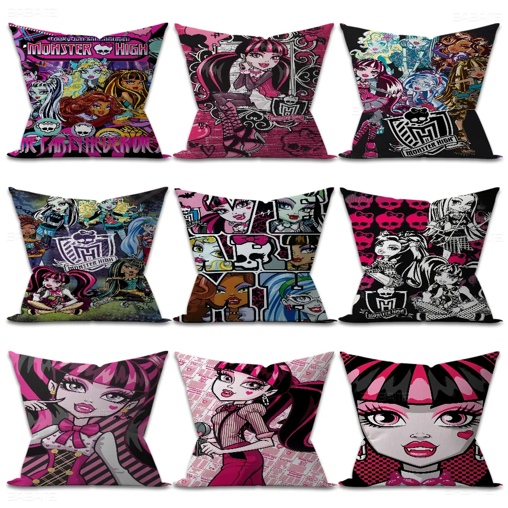 Cartoon M-MonsterS H-High Stitch Lucky Dragon Pillow Cover Sofa Cushion Cover Home Room Decoration Children Gift