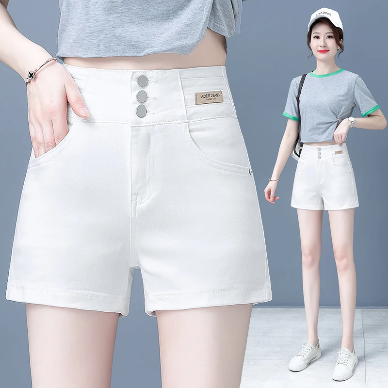 

Женские летние тонкие шорты 2024 года. Новая модель с высокой талией, свободного кроя, стройнящие, повседневные широкие брюки для активного отдыха.