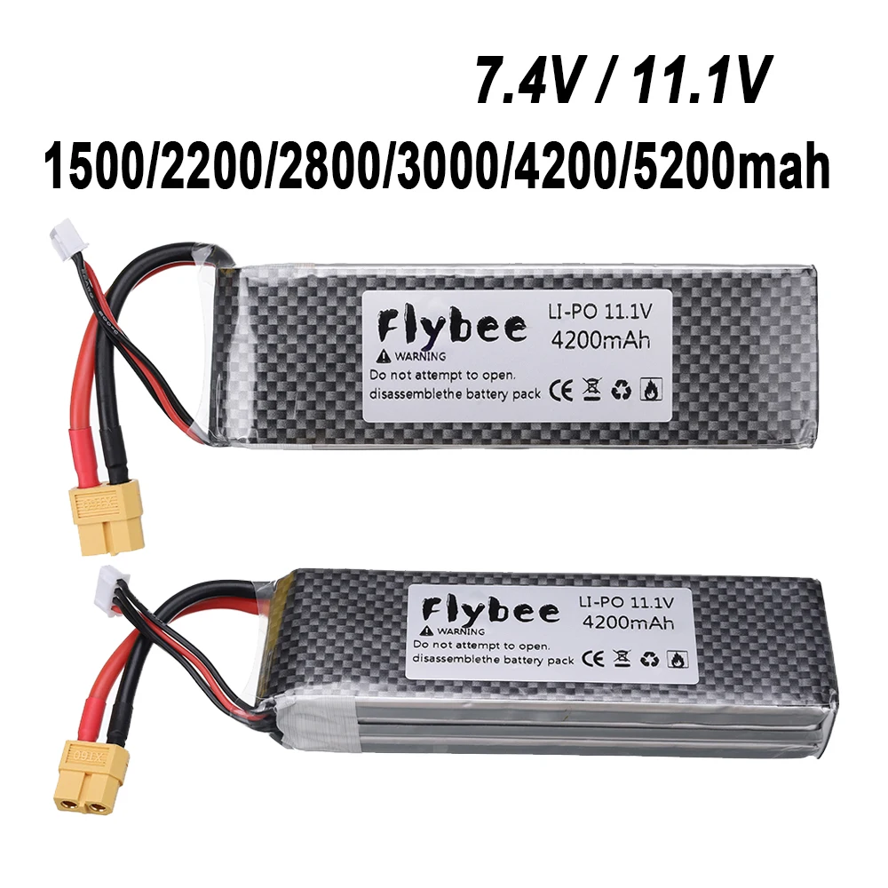 2S/ 3S 7.4V 11.1V LIPO Battery 1500/2200/2800/3000/4200/5200mah High Capacity Battery For RC Toy Car Airplane Helicopter Parts