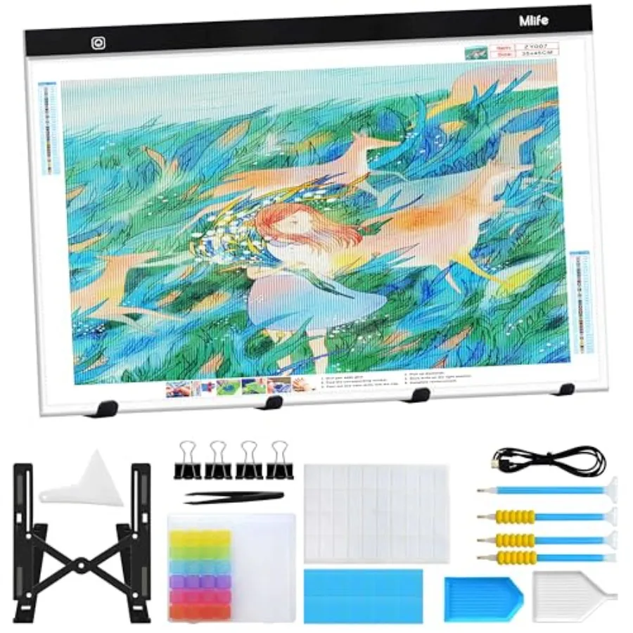 

A2 Light Box Kit for Diamond Painting Adjustable Brightness Diamond Light Pad for Tracing Pad Light Board Diamond Art Painting