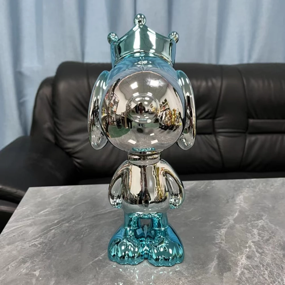 Potdemiel 30 cm Snoopy-Statue, Cartoon-Krone, Snoopy-Skulptur, galvanisierte Figur, Desktop, große Ornamente, Heimdekoration, Einweihungsgeschenke 4