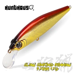 Hunthouse Sinking Mini Minnow Fishing Lure Wobbler Hard Bait 75mm 8.5g Artificial Bait Saltwater For Trout Bass Fish Tackle