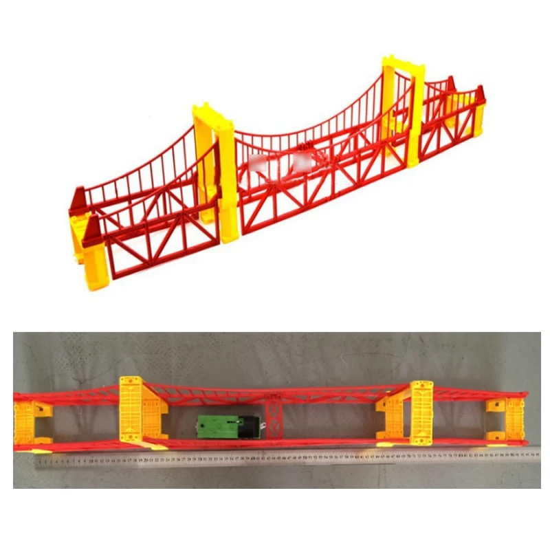 Gift Electric Train Parts Plastic Red Bridge Scene (Double Bridge) Children\'s Toys PD89