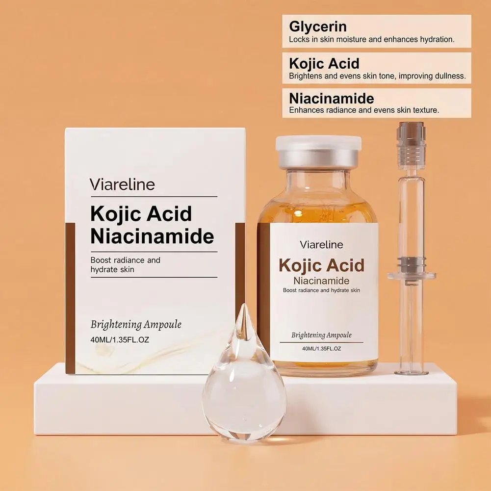 Brightening Kojic Acid & Niacinamide Ampoule 40ml Even Skin Tone Hydrating Moisturizing Dual Care Easy To Use Skincare