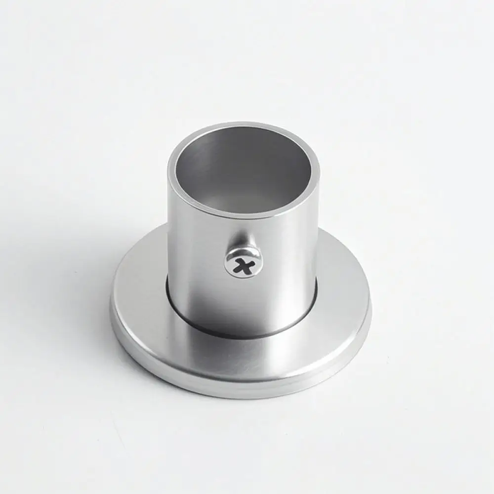 Versatile Stainless Steel Flange Bracket Closet Rod Socket Wardrobe Pipe Support Hanging Rail Furniture Fixing Accessory