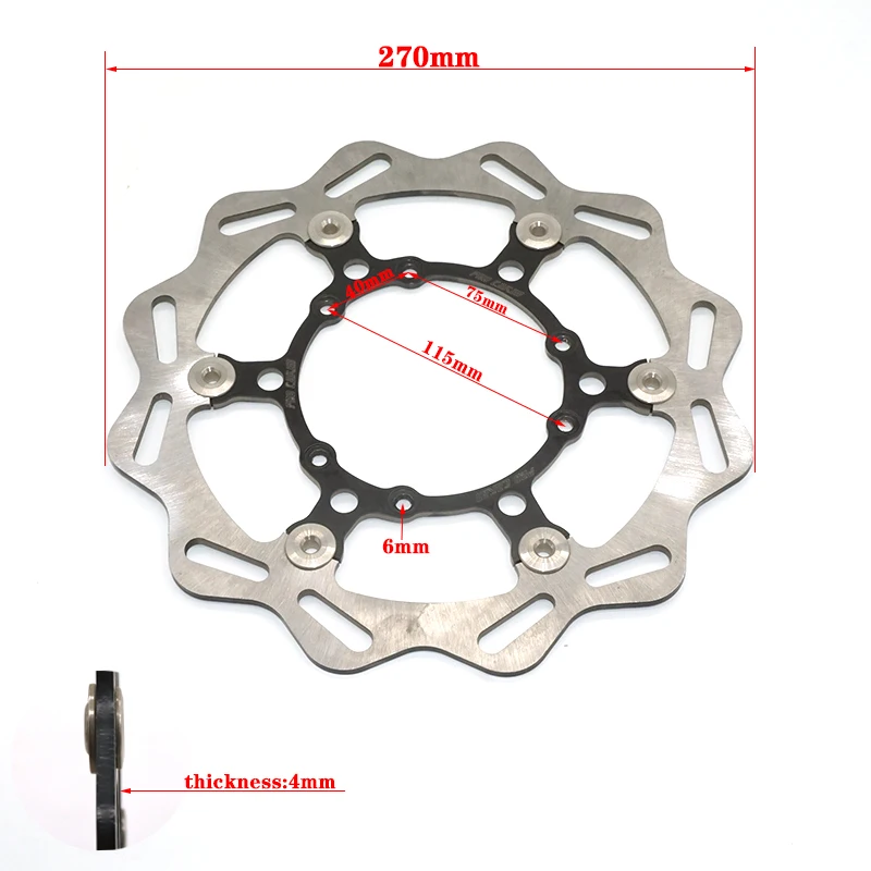 Floating Brake Disc 270mm Steel Motorcycle For CR CRF CRM CRE 125 150 250 300 450 BSE KAYO T6 K6