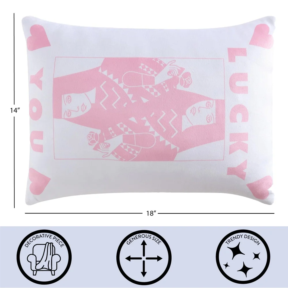 وسادة سموشي المزخرفة لملكة القلوب مقاس 18 × 14 لهجة مريحة للمراهقين والشباب والكبار، صالة قيلولة أنيقة للاستخدام الداخلي