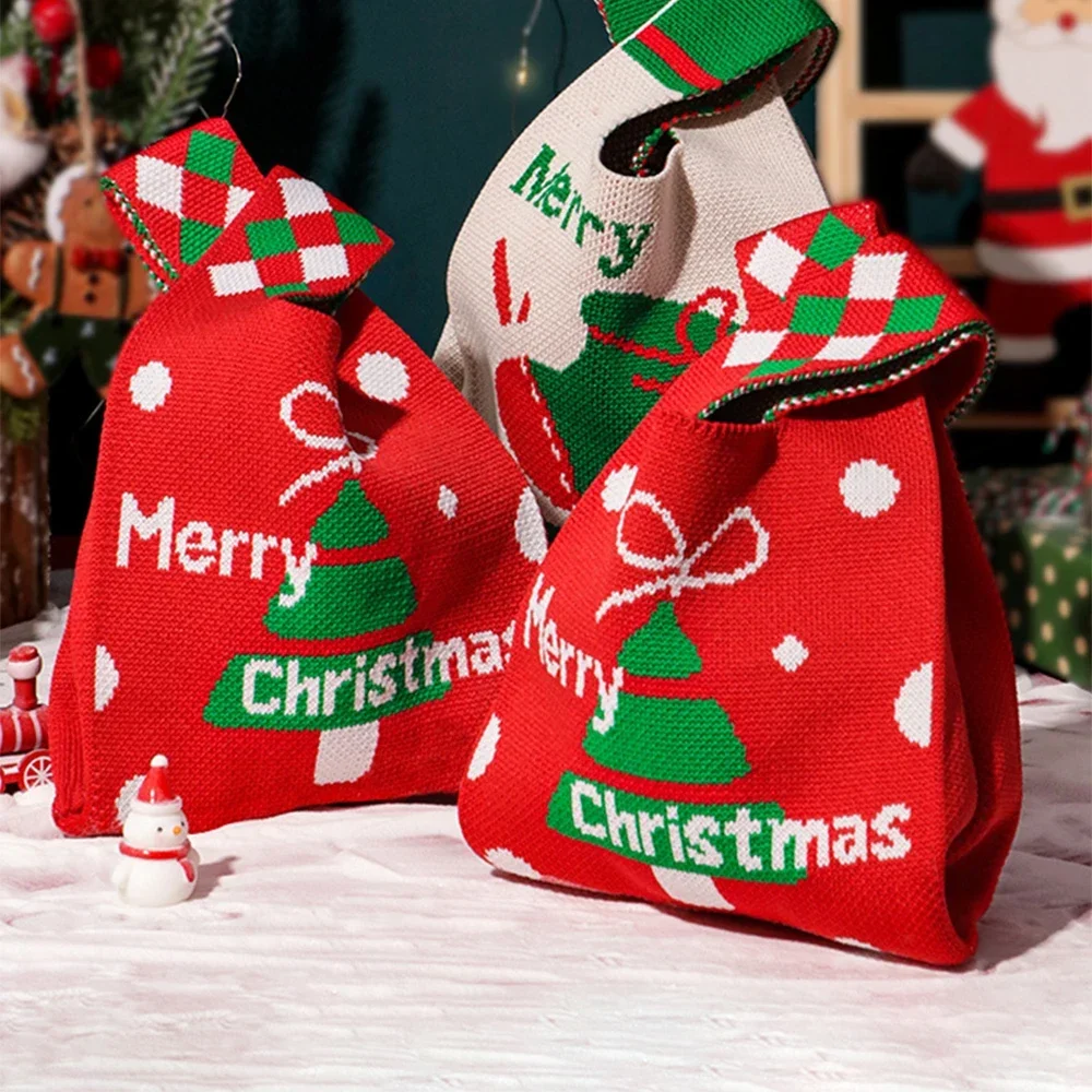 Small Christmas Gift Bag  Eve Pack Apple Linen Packaging Bag  Accessories Christmas Decorations mystery box