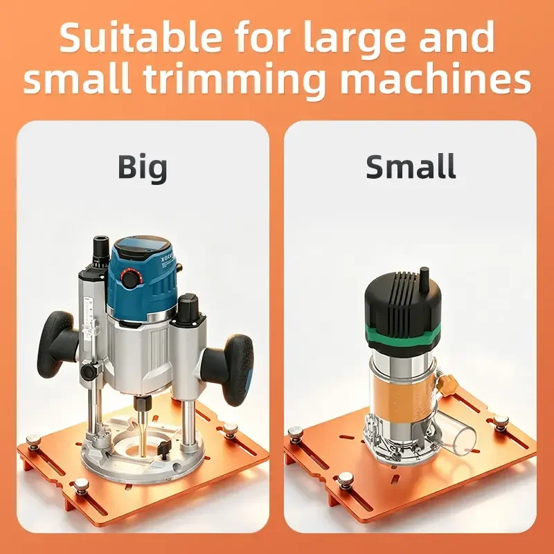 Slotted Bottom Plate Auxiliary Opening Slot Trimmer Router Base Plate Woodworking Grooving Guide with Precision Scale Tool