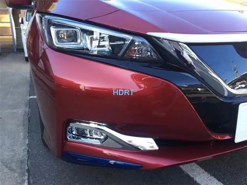 Fit For Nissan Leaf ZE1 2018 + Front Fog Lamp Cover Light Frame Trim Car Style Protector Decoration Accessories Exterior Sticker