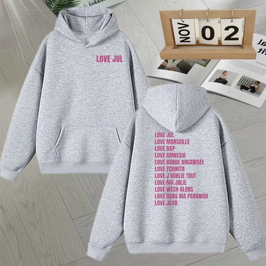 شعبية مغني الراب Jul Merch هوديس طويلة الأكمام الخريف الشتاء مزدوجة الوجهين طباعة البلوز الصوف harajuku خمر البلوز للجنسين #6