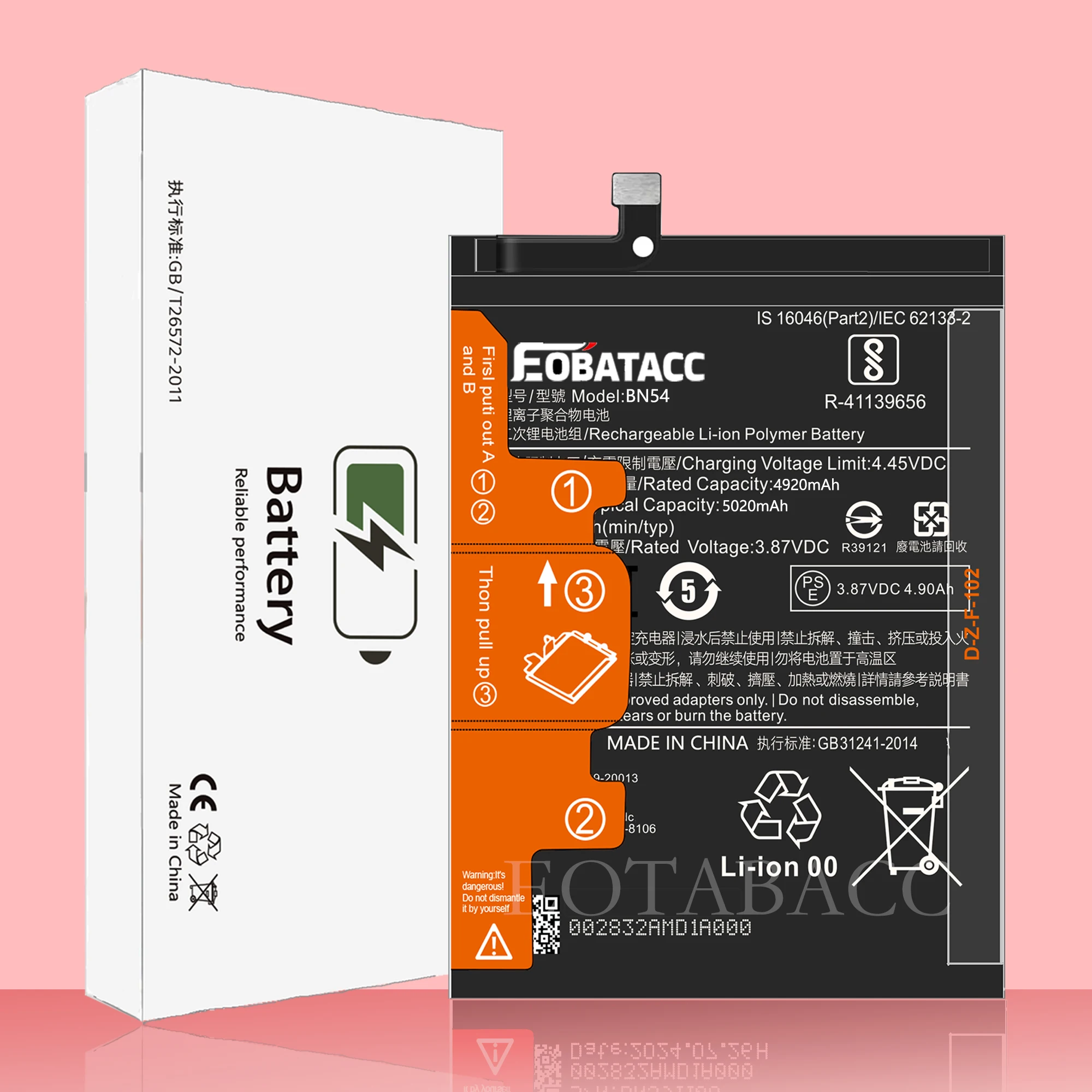 EOTABACC 100% high capacity Battery BN54 For Xiaomi Redmi Note 9 5G / Redmi 9 / Redmi 10X 4G Version Mobile Phone Battery+Tools