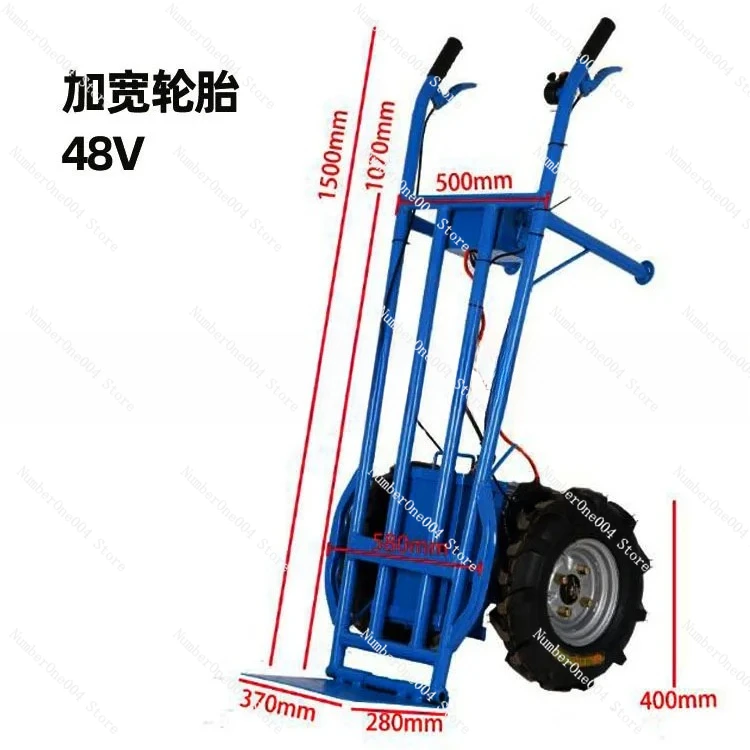 Electric Two Wheeled Tiger Cart Thickened Body  Handling Load Capacity King Agricultural Goods Transportation Small Cart