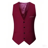 M-7XL Spring/summer Man Suit Vest Sleeveless Vest with Adjustable Waist Single Breasted Solid Color Business Suit Vest Wedding 5