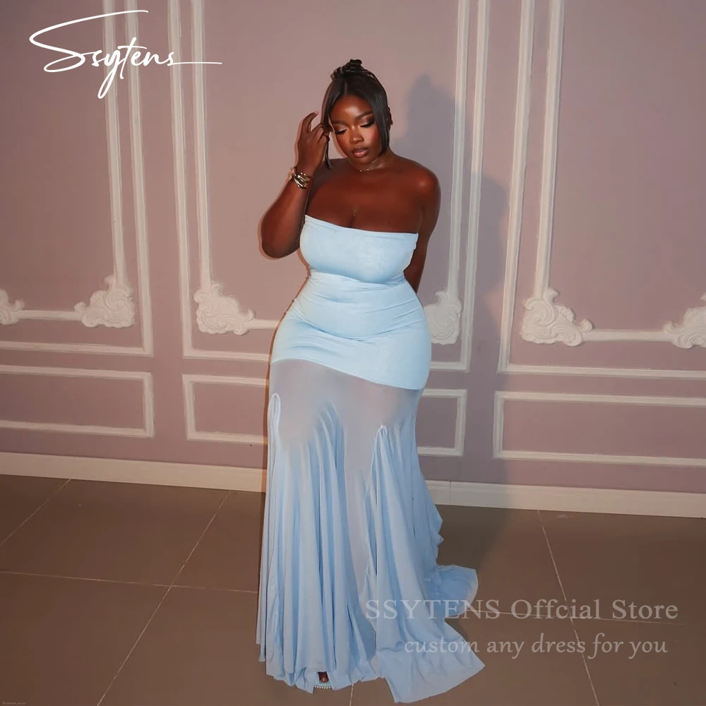 

SSYTENS Simple Mermaid Women Evening Dresses For Black Girl Wear Occasion Prom Gowns Sleeveless Vestido De Formatura Customized
